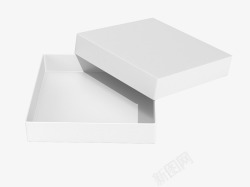 扁形打开的白色礼物盒高清图片