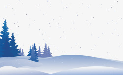 冬季雪景暴风雪矢量图素材