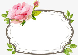 甜美婚礼风格手绘花标签贴纸素材