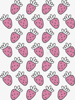 手绘粉色草莓花纹素材