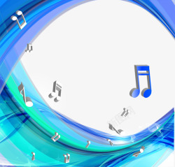 蓝色大气螺旋音符音乐背景素材