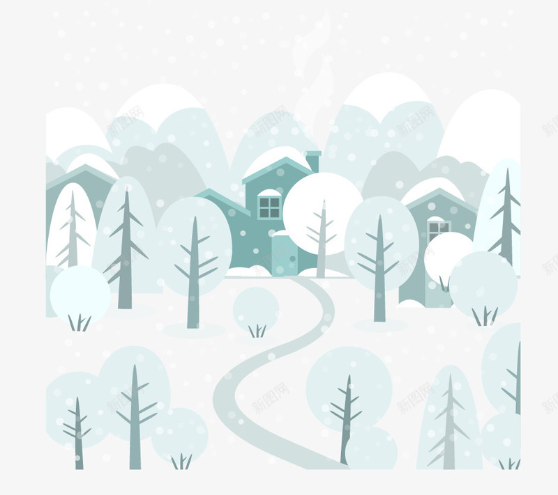 冬季的森林png免抠素材_88icon https://88icon.com 冬季 大雪插画 木屋 森林 温馨 矢量免费图片素材