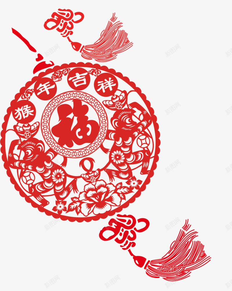 红色剪纸中国结png免抠素材_88icon https://88icon.com 中国结 中国风 剪纸 红色