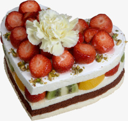 爱心草莓蛋糕美味素材