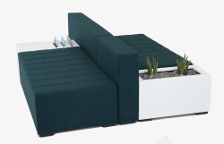 蓝绿色时尚办公沙发素材