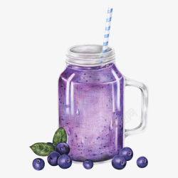 蓝莓果汁矢量图素材
