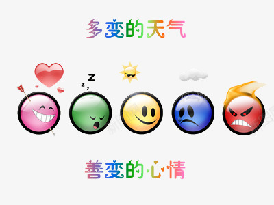 5个不同的天气心情png免抠素材_88icon https://88icon.com 变化 天气 心情 表情