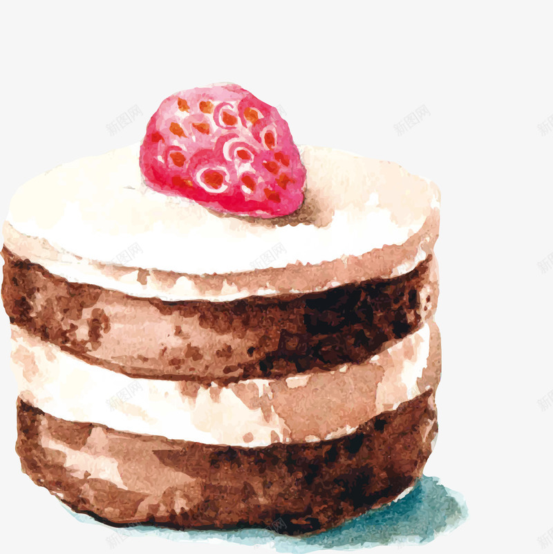 手绘草莓巧克力蛋糕png免抠素材_88icon https://88icon.com 手绘 水彩 草莓 草莓巧克力蛋糕