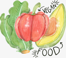 彩绘蔬菜食物矢量图素材
