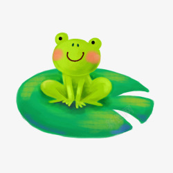 绿色荷叶上的青蛙素材