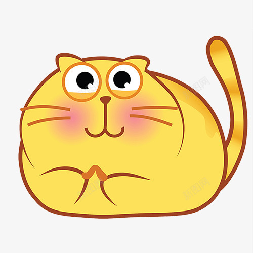 一只大猫png免抠素材_88icon https://88icon.com 卡通 可爱 微笑 惊喜表情 等待 黄色