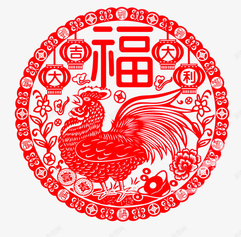 春节元旦鸡年png免抠素材_88icon https://88icon.com 元旦 春节 素材