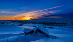 冬日日落美景雪景素材