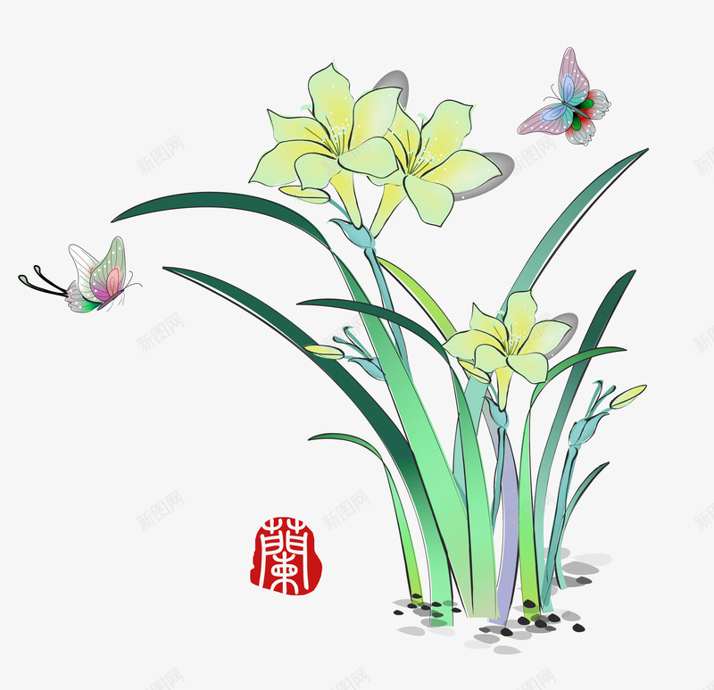 中式风格花鸟图png免抠素材_88icon https://88icon.com 中国画 中国风 中式风格元素 中式风格花鸟图 国画 毛笔画 水墨画元素 水彩画 草