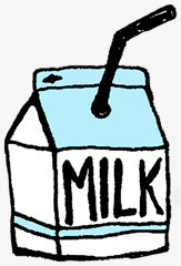卡通简笔画牛奶盒素材