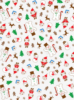 姜饼人雪人圣诞节底纹图案高清图片