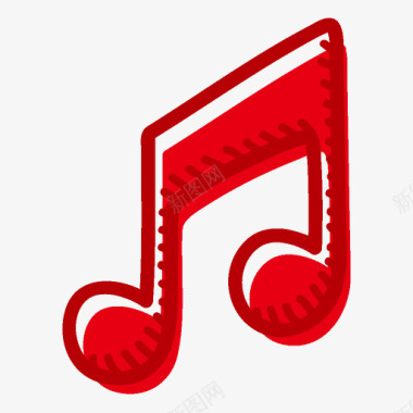 MUSIC红色的音符符号图标图标