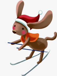动画滑雪圣诞季背景素材