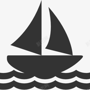 浅蓝色帆船sailboaticon图标图标