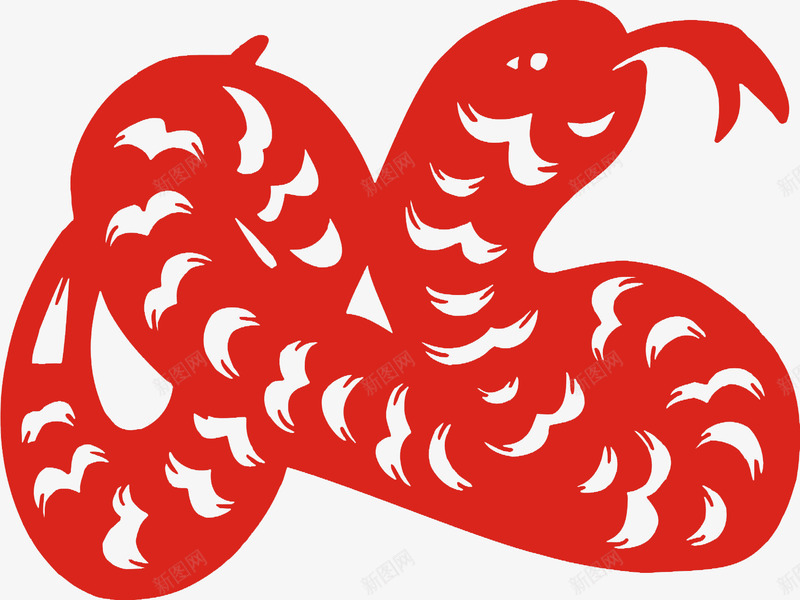 剪纸十二生肖蛇png免抠素材_88icon https://88icon.com 中国风 剪纸 动物 十二生肖 吉祥物 新年 生肖 窗花