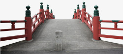 红色柱子桥素材