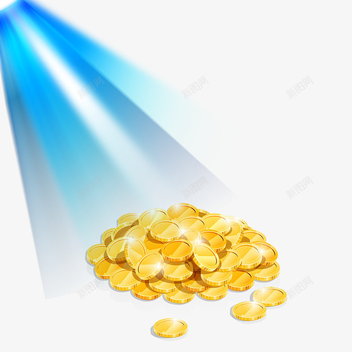 发光的金子png免抠素材_88icon https://88icon.com 光束 卡通 圆形的 手绘 硬币 蓝色的 金黄色的