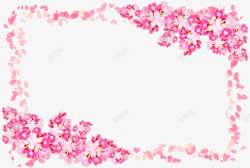 粉色美丽花朵框架png免抠素材_88icon https://88icon.com 清新花朵 粉色花朵 美丽鲜花 美图边框 花丛 花堆 边框纹理