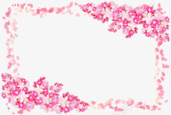 花丛纹理粉色美丽花朵框架高清图片