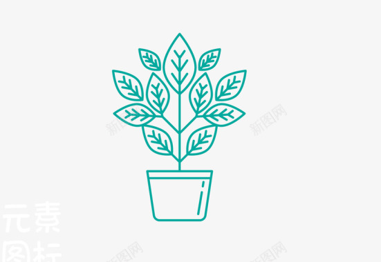 动漫动画卡通图案植物盆栽图标图标