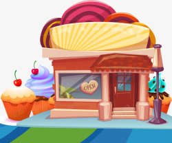 甜蜜蛋糕糖果屋高清图片