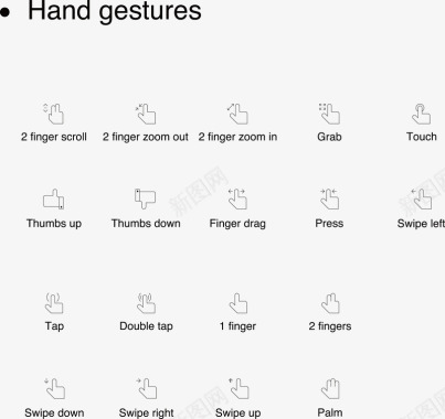 触摸手势png手势手指线型标icon图标图标
