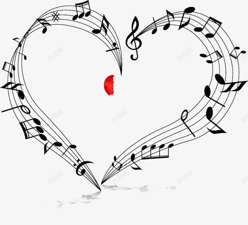 音符与心形片png免抠素材_88icon https://88icon.com 八分音符 心形 爱心 音乐 音符 音符花边
