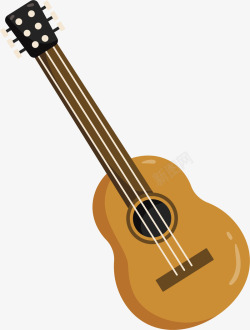 快乐音乐器材木吉他矢量图素材