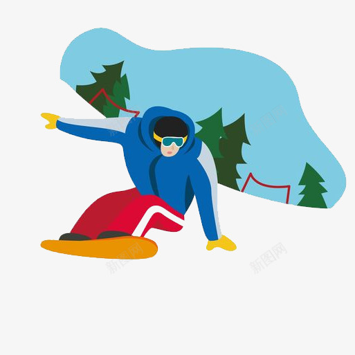 手绘卡通滑雪png免抠素材_88icon https://88icon.com 冬季奥运会 卡通滑雪 松树 滑板 滑雪 滑雪场 滑雪橇 男人滑雪 运动 运动会
