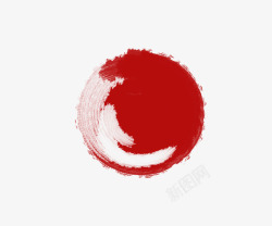 红色古典艺术墨迹圆球素材