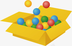 盒子里的彩球矢量图素材