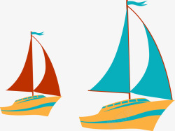 旅游帆船卡通矢量图素材