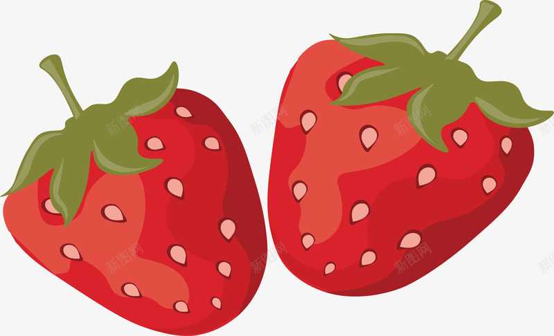 新鲜红色草莓矢量图eps免抠素材_88icon https://88icon.com 矢量素材 红色草莓 草莓 鲜草莓 矢量图