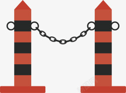 红色铁链连接矢量图素材