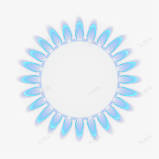蓝色炫酷火焰png免抠素材_88icon https://88icon.com 唯美火焰 圆形火焰 齿轮火焰