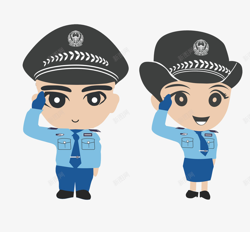 灰色帽子的女警和特警手绘png免抠素材_88icon https://88icon.com 卡通 女警 手绘 灰色 特警 蓝色