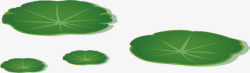 中秋节手绘绿色荷叶素材