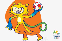 里约奥运会吉祥物足球背景素材