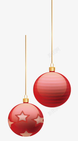 精美红色圣诞球矢量图素材