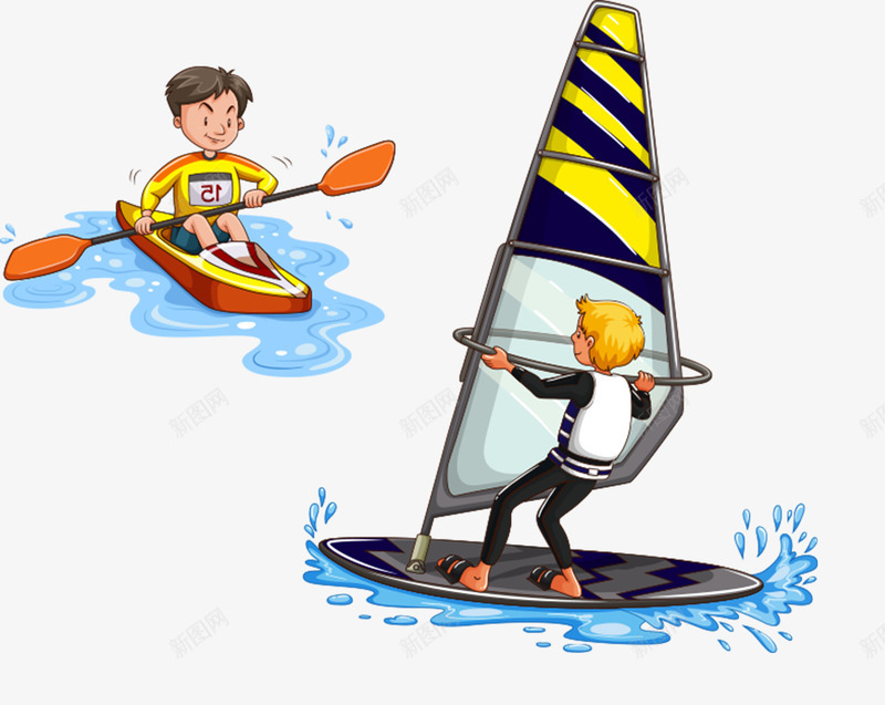 皮划艇和帆船png免抠素材_88icon https://88icon.com 体育 卡通 帆船 彩色 手绘 比赛 海上 皮划艇 皮划艇海报 竞技