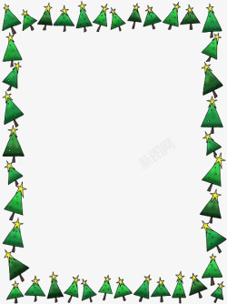 绿色圣诞树装饰边框节日素材
