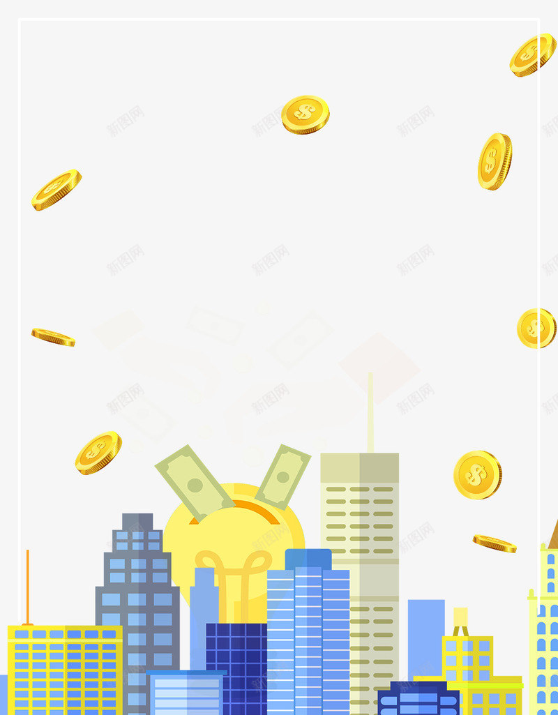 黄金时代商务创意边框psd免抠素材_88icon https://88icon.com 投资理财 贷款融资 边框 金融商务 金融理财 黄金时代