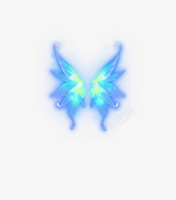 神秘蓝色游戏翅膀素材