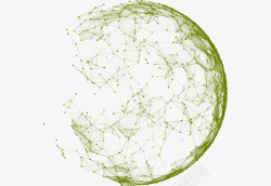 圆形粒子绿色圆形粒子线条科技背高清图片