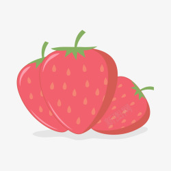 红色卡通草莓水果素材